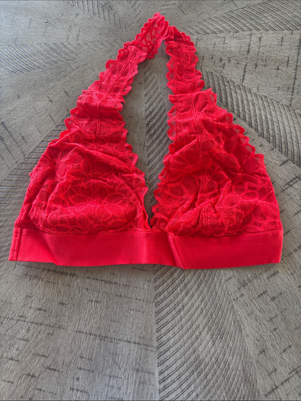 Victoria's Secret Red Lace Halter Bralette